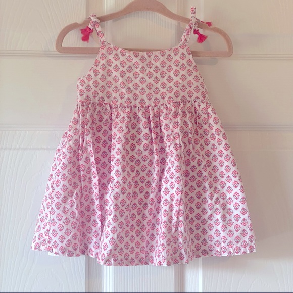 Baby B’gosh floral pink & turquoise dress with tassels on shoulder straps - Picture 9 of 9